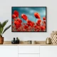Tablou flori cu ramă - Maci Înfloriți, tablou cu flori modern, perfect pentru living, birou, hol Tablou flori cu ramă - Maci Înfloriți, tablou cu flori modern, perfect pentru living, birou, hol
