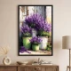 Tablou flori cu ramă - Lavandă in ghivece, tablou cu flori modern, perfect pentru living, birou, hol