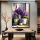 Tablou flori cu ramă - Lavandă in ghivece, tablou cu flori modern, perfect pentru living, birou, hol