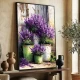 Tablou flori cu ramă - Lavandă in ghivece, tablou cu flori modern, perfect pentru living, birou, hol