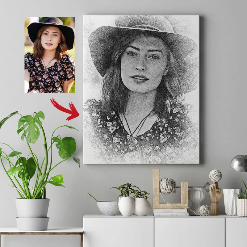 Desen in Creion cu Poza - Tablouri personalizate Desen in Creion cu Poza - Tablouri personalizate