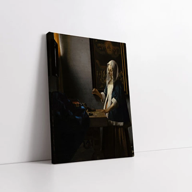 Femeie tinand o balanta - Reproduceri pictori celebri