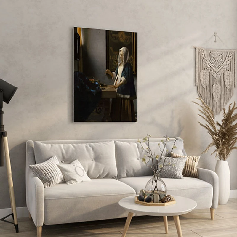 Femeie tinand o balanta - Reproduceri pictori celebri