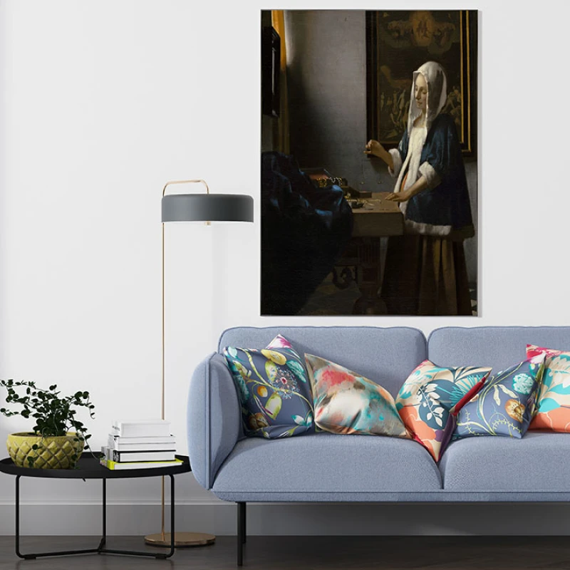 Femeie tinand o balanta - Reproduceri pictori celebri