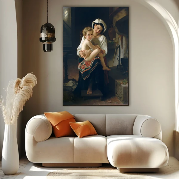 Young mother gazing at her child - Reproduceri pictori celebri