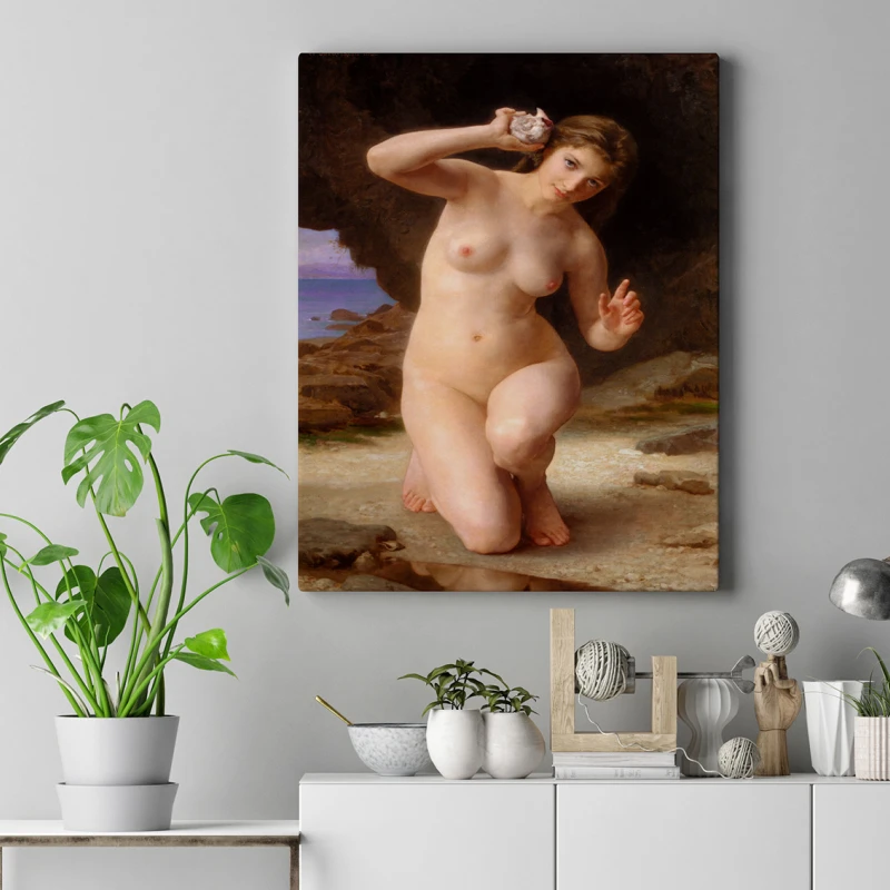 Woman with shell - Reproduceri pictori celebri