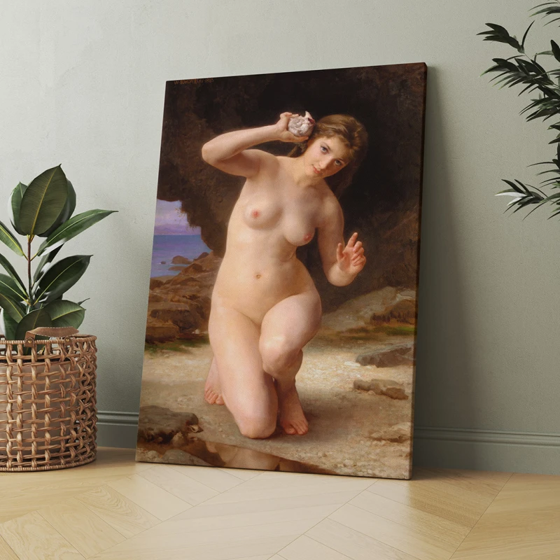 Woman with shell - Reproduceri pictori celebri