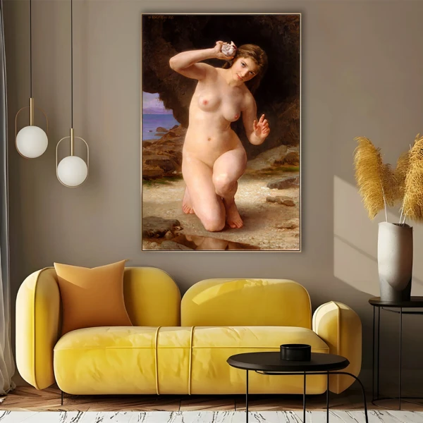 Woman with shell - Reproduceri pictori celebri