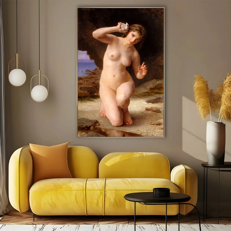 Woman with shell - Reproduceri pictori celebri