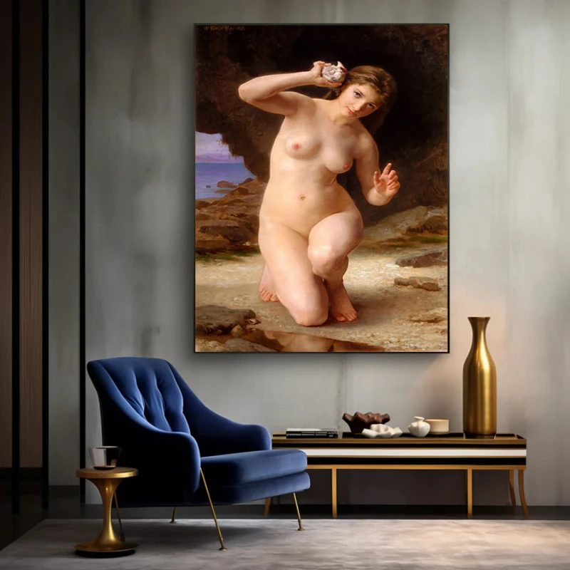 Woman with shell - Reproduceri pictori celebri