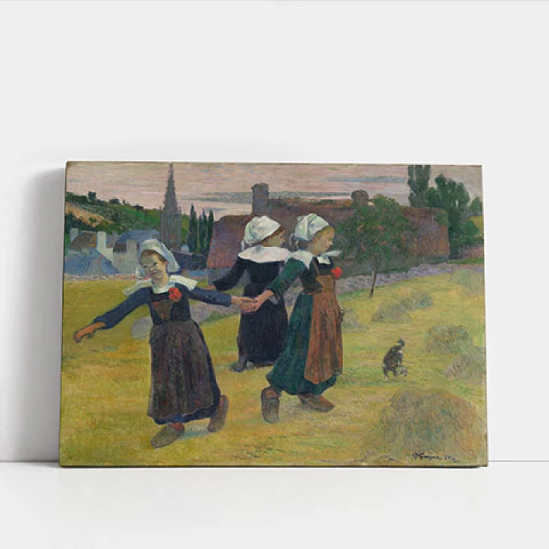 Fete Bretone Dansand la Pont-Aven - Reproduceri pictori celebri