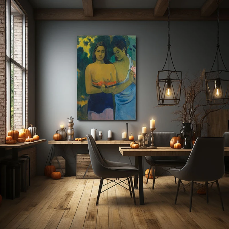 Doua Femei Tahitiene - Reproduceri pictori celebri