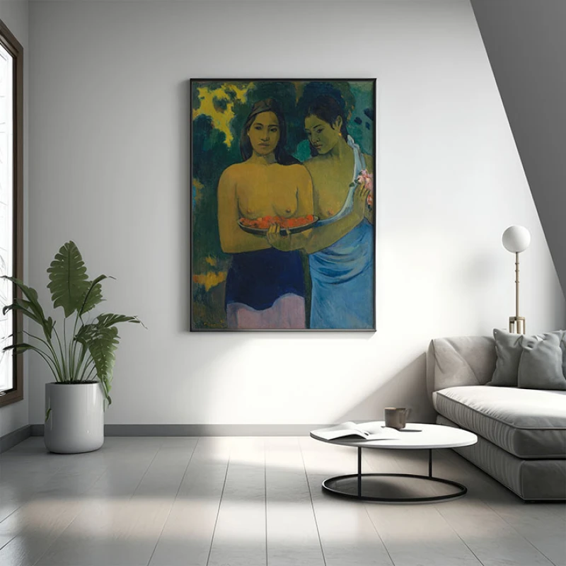 Doua Femei Tahitiene - Reproduceri pictori celebri