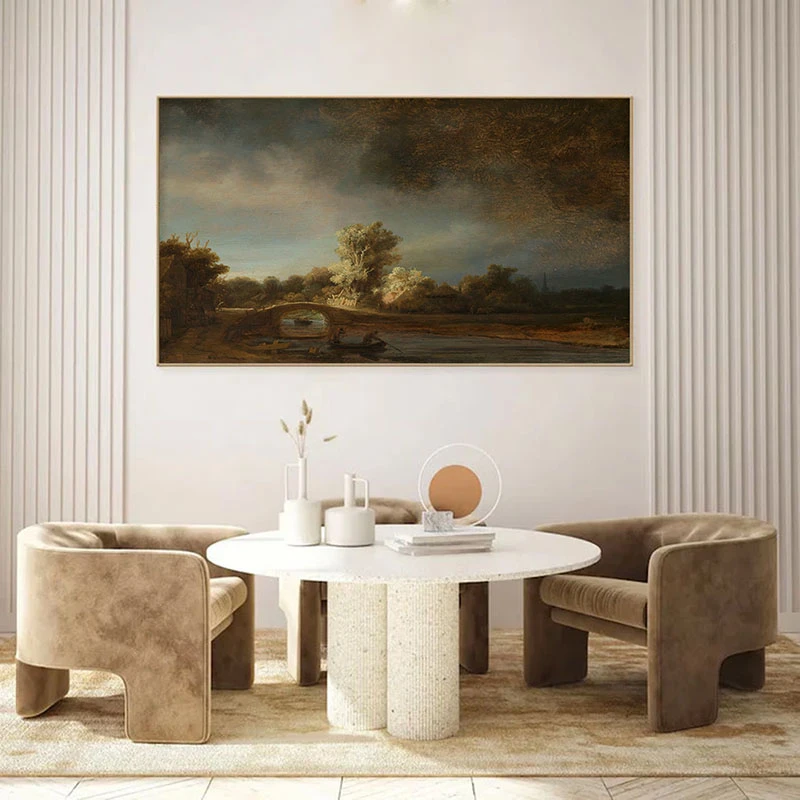 Peisaj cu un pod de piatră - Reproduceri pictori celebri