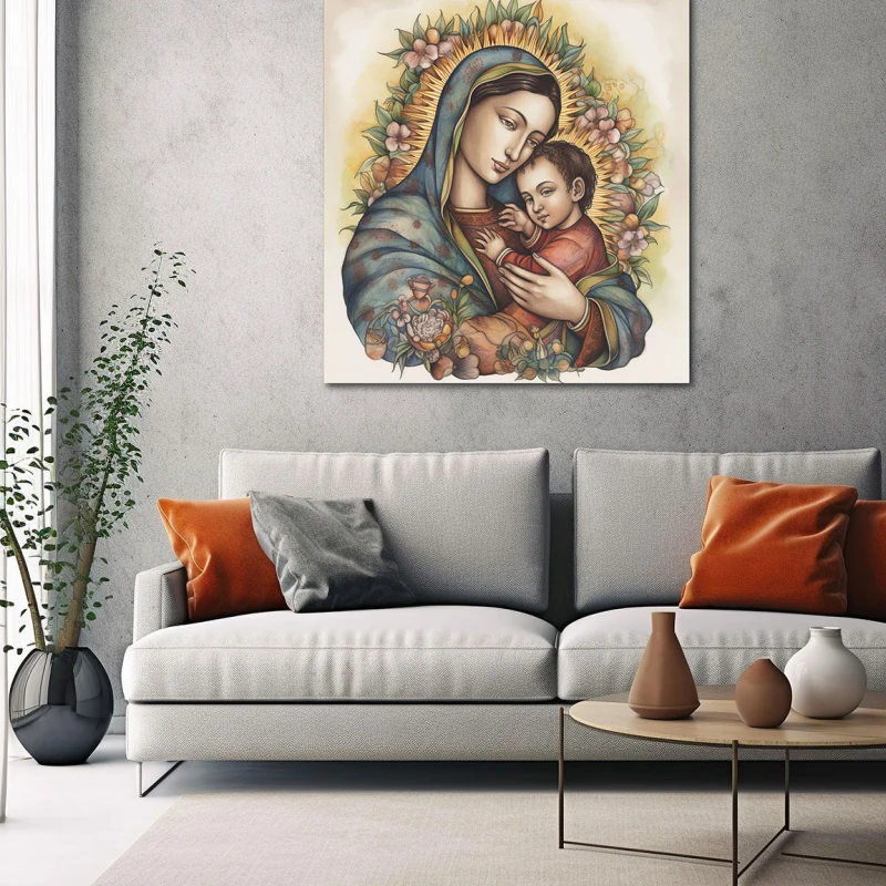 Fecioara Maria cu Pruncul - Tablou religios