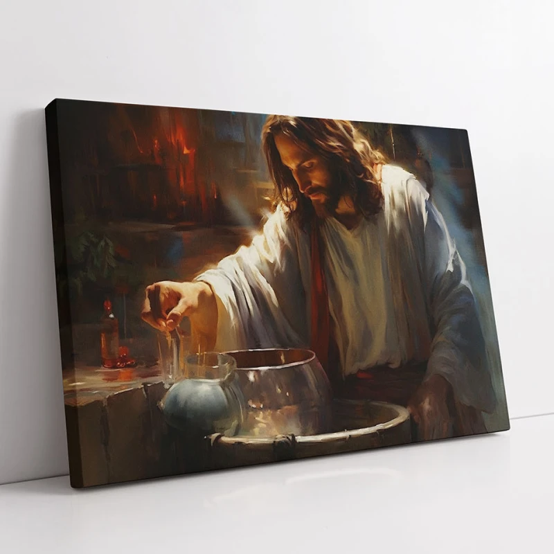 Transformarea apei in vin - Tablou religios