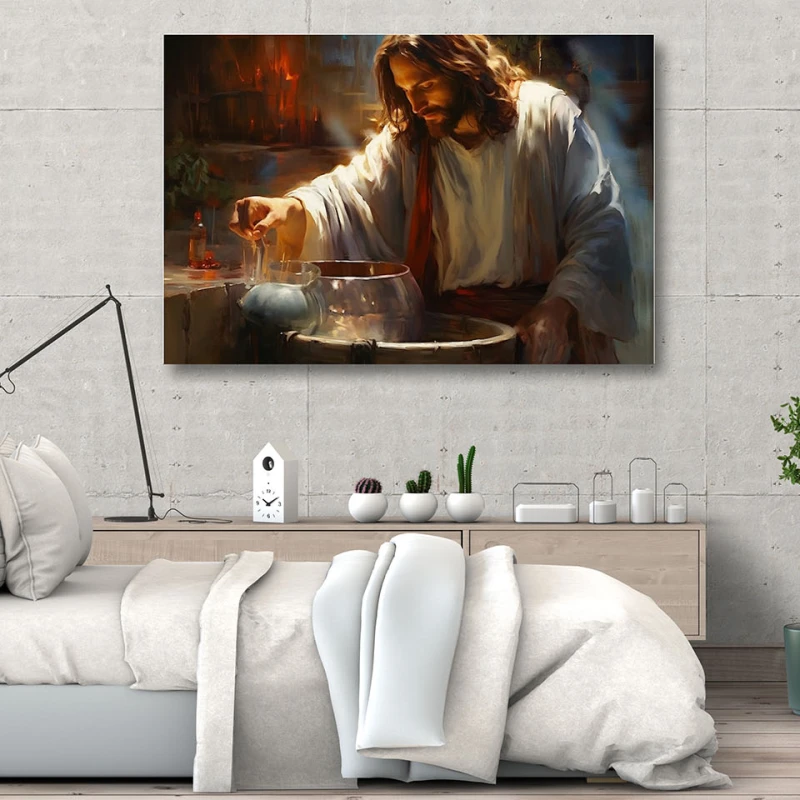 Transformarea apei in vin - Tablou religios