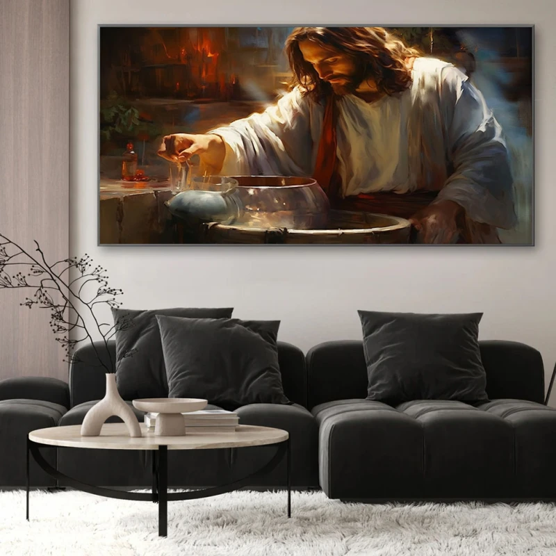 Transformarea apei in vin - Tablou religios