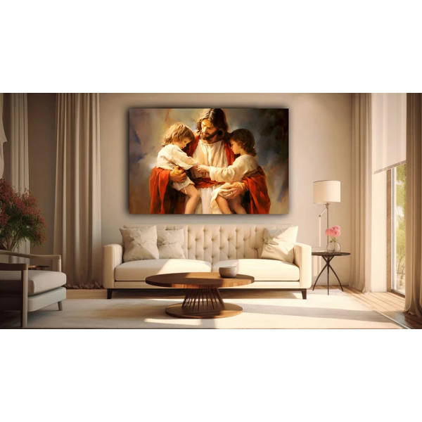 Isus si copiii - Tablou religios Isus si copiii - Tablou religios