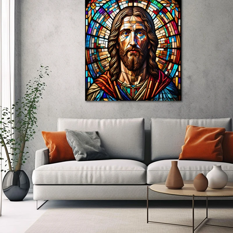 Isus vitraliu - Tablou religios