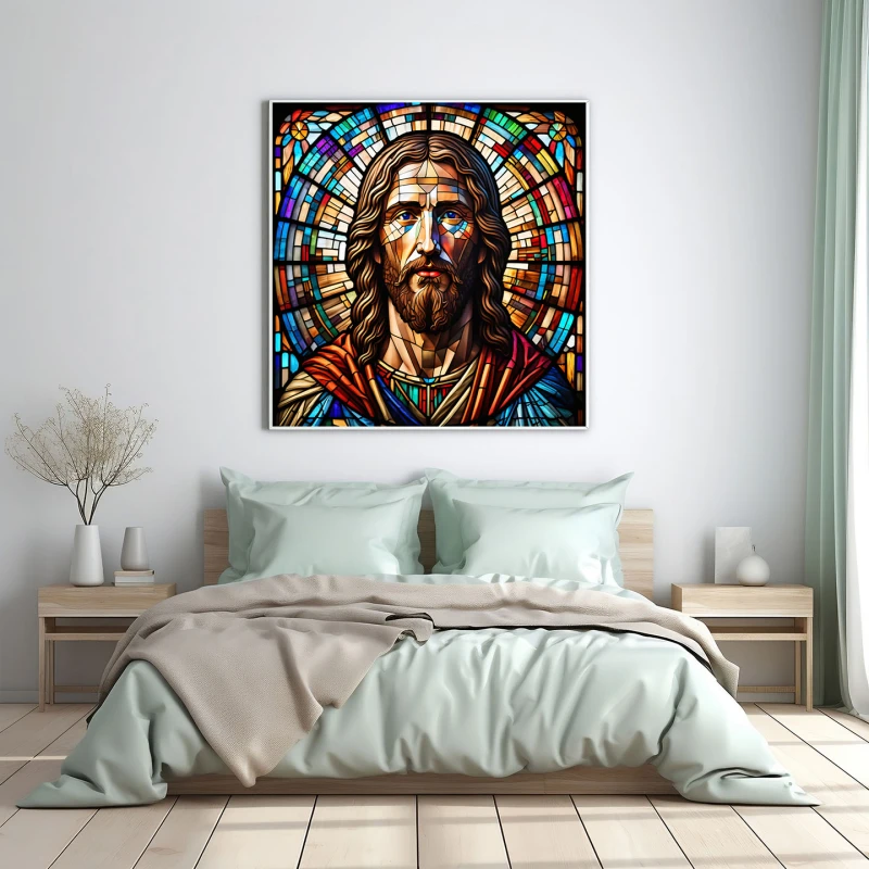 Isus vitraliu - Tablou religios