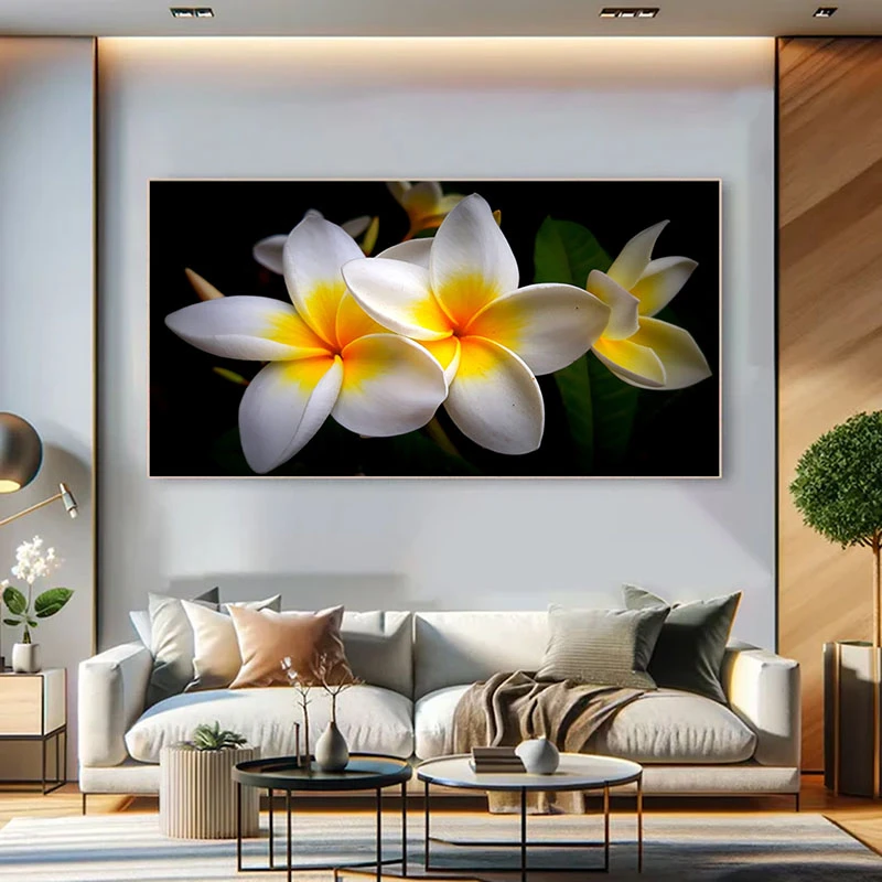 Plumeria Alb cu Galben - Tablou floral