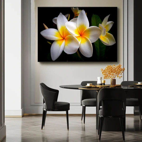 Plumeria Alb cu Galben - Tablou floral