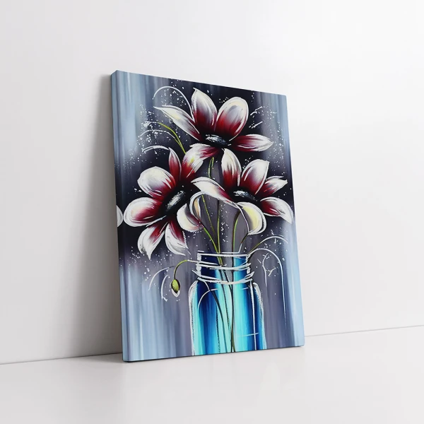Tablou Modern cu Flori - Pictura cu petale, Design Contemporan Tablou Modern cu Flori - Pictura cu petale, Design Contemporan