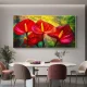 Flori Rosii Pictate in Detalii Uimitoare - Tablou floral Flori Rosii Pictate in Detalii Uimitoare - Tablou floral