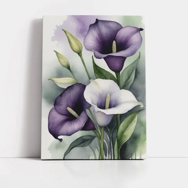 Tablou cu Cale în Acuarelă - Tăcerile Florilor, Eleganță și Caldură