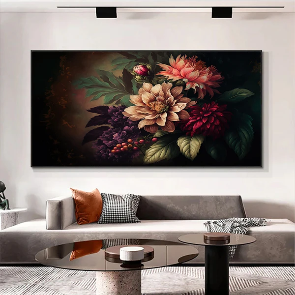 Tablou canvas cu flori - Ritm Botanic, tablou în stil Japandi ideal pentru decoruri minimaliste sau interioare calde Tablou canvas cu flori - Ritm Botanic, tablou în stil Japandi ideal pentru decoruri minimaliste sau interioare calde
