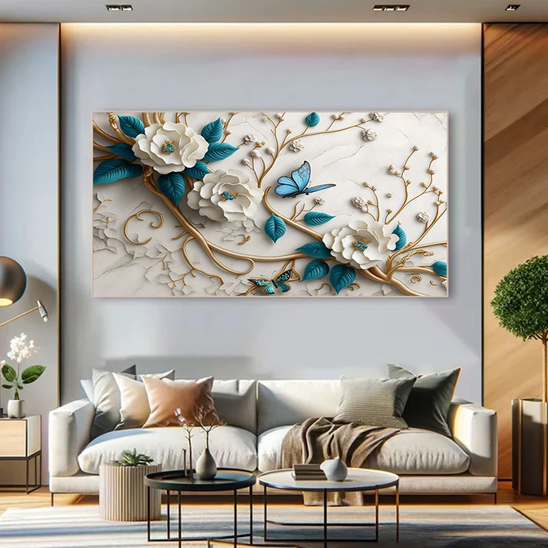 Tablou canvas cu flori - Serenada în Albastru, piesă de rezistență cu accent cromatic pentru spații zen sau birouri rafinate Tablou canvas cu flori - Serenada în Albastru, piesă de rezistență cu accent cromatic pentru spații zen sau birouri rafinate