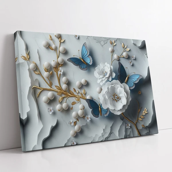 Tablou Canvas cu Flori - Valsul Florilor, Efect Tridimensional Tablou Canvas cu Flori - Valsul Florilor, Efect Tridimensional