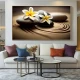 Tablou floral - Zen Stones, tablou cu flori pentru spații moderne și relaxante Tablou floral - Zen Stones, tablou cu flori pentru spații moderne și relaxante