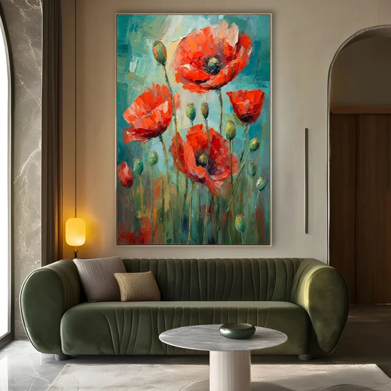 Acuarelă cu Maci - Tablou cu flori