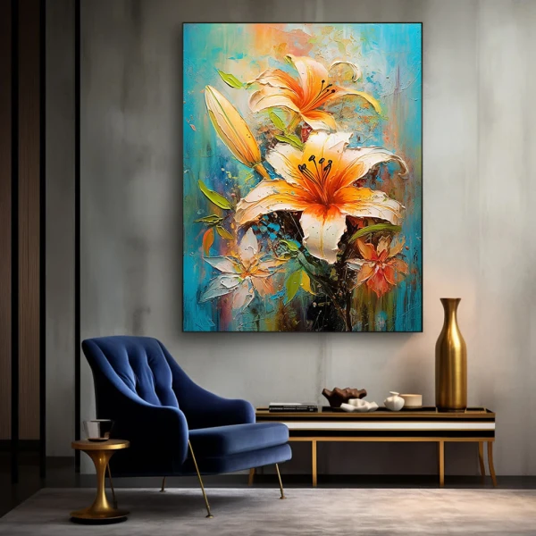 Tablou cu crini - Crini Imperiali, tablou cu flori modern perfect pentru living, dormitor sau birou