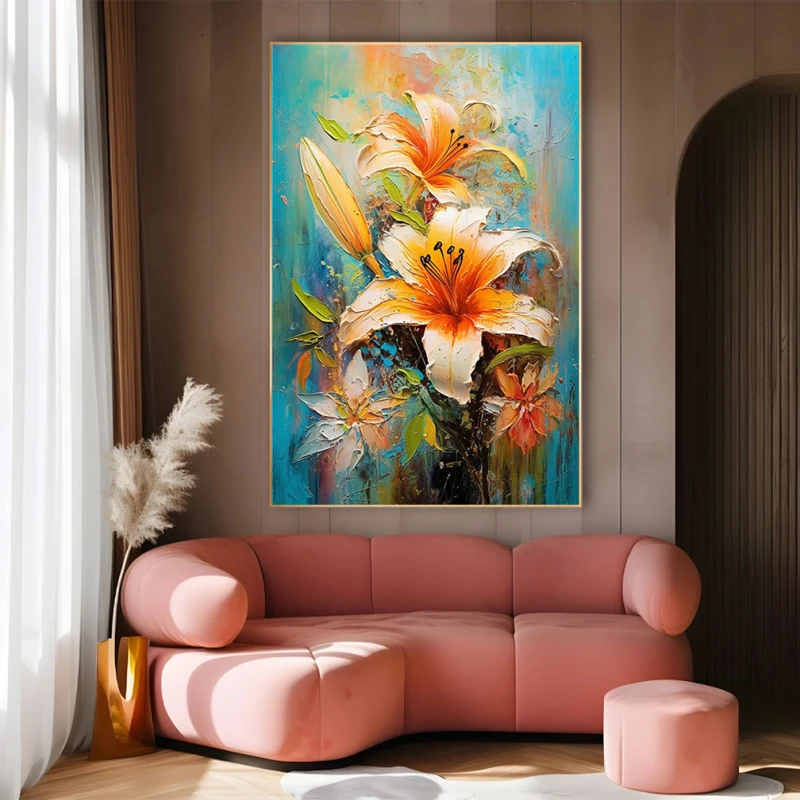 Tablou cu crini - Crini Imperiali, tablou cu flori modern perfect pentru living, dormitor sau birou