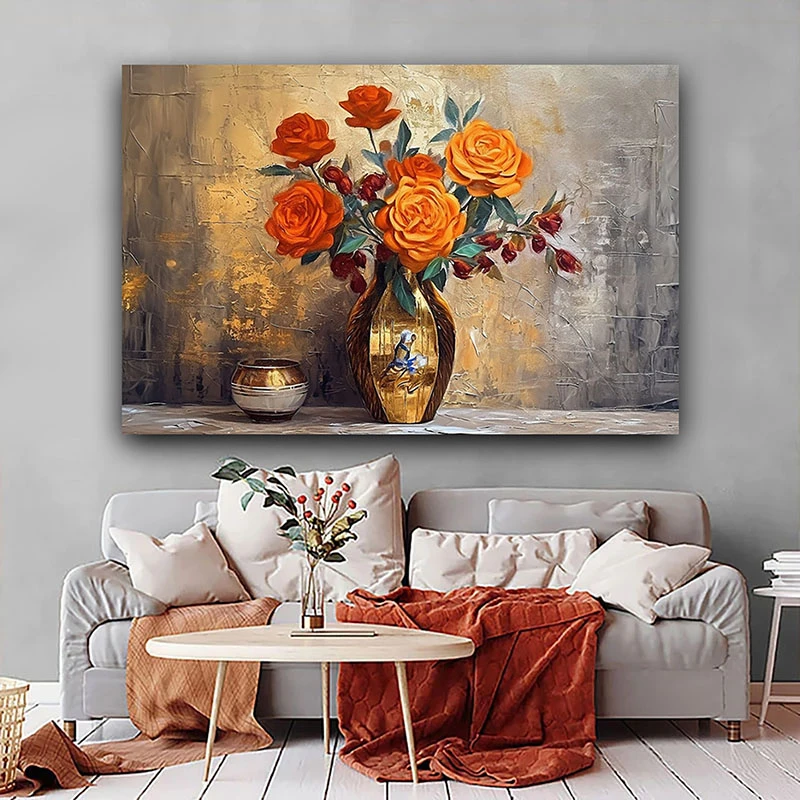 Vaza de Aur - Tablou cu flori