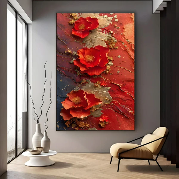 Tablou Canvas cu Flori - Rauri de Purpura, Eleganță Florală