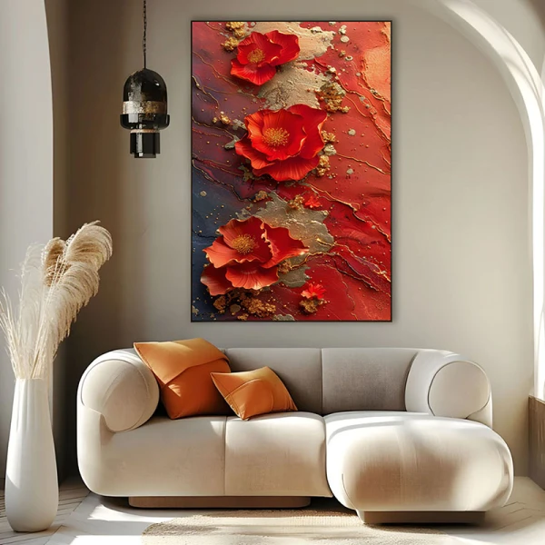 Tablou Canvas cu Flori - Rauri de Purpura, Eleganță Florală Tablou Canvas cu Flori - Rauri de Purpura, Eleganță Florală