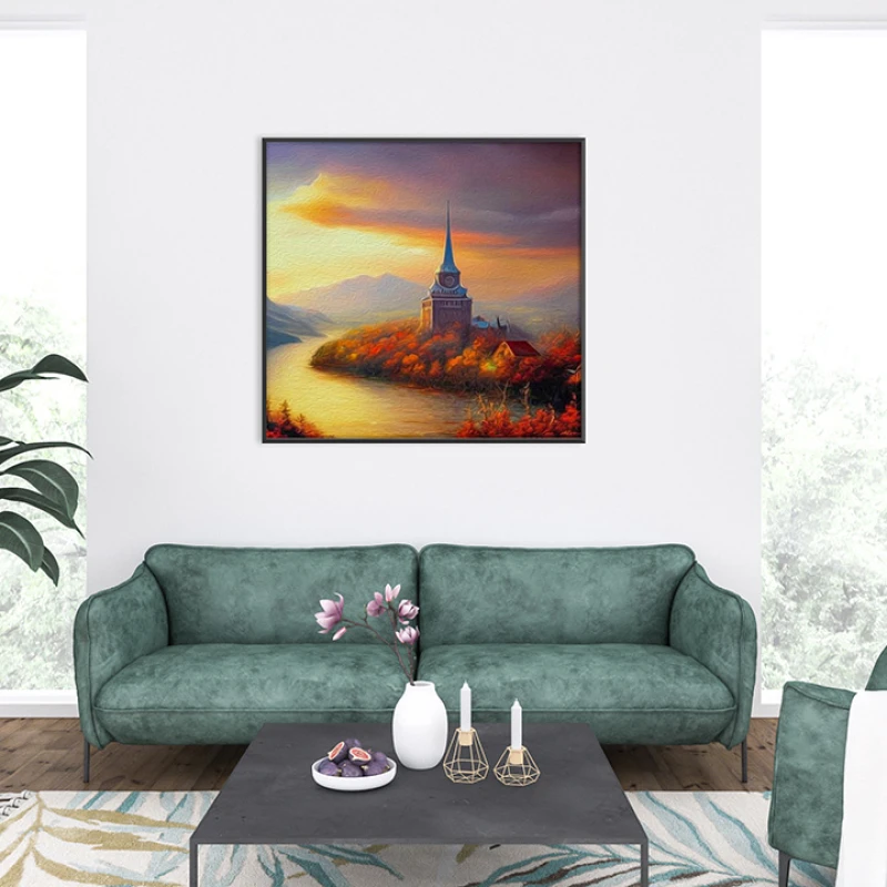 Asfintit in sat de munte - Tablou peisaj