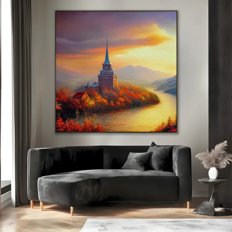 Asfintit in sat de munte - Tablou peisaj