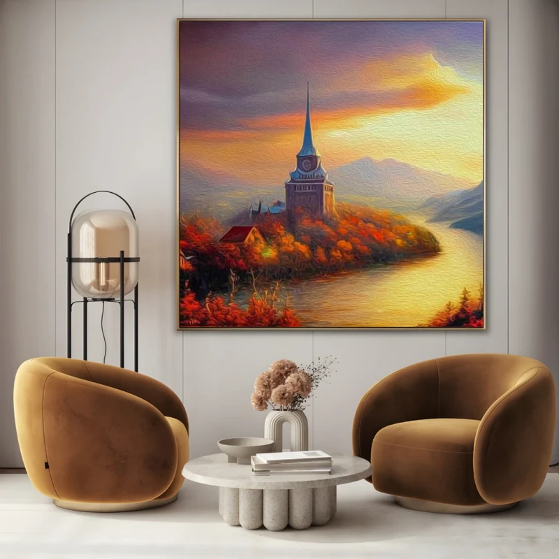 Asfintit in sat de munte - Tablou peisaj