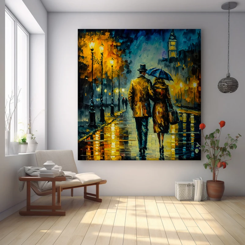 Plimbare la apus - Tablou peisaj Plimbare la apus - Tablou peisaj