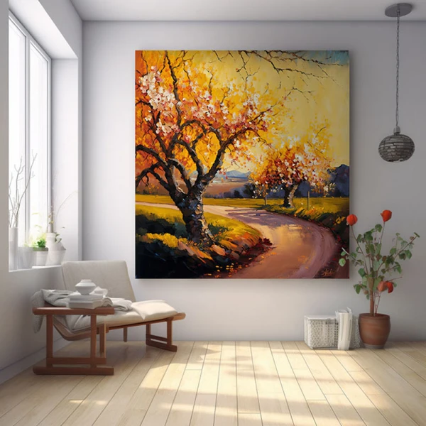 Drum prin toamna - Tablou peisaj Drum prin toamna - Tablou peisaj