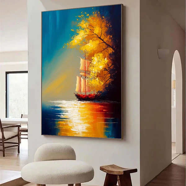 Corabie la mal - Tablou peisaj