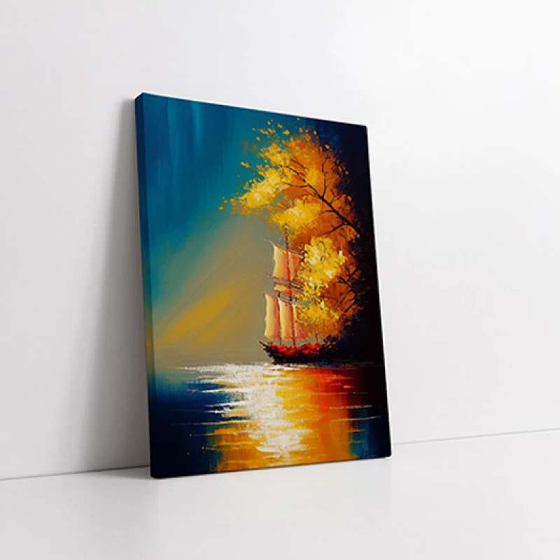 Corabie la mal - Tablou peisaj