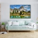 Tablou canvas peisaj - Ziduri de piatră, peisaj montan cu lac alpin ideal pentru livinguri moderne sau birouri inspiraționale