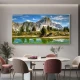 Tablou canvas peisaj - Ziduri de piatră, peisaj montan cu lac alpin ideal pentru livinguri moderne sau birouri inspiraționale