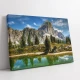Tablou canvas peisaj - Ziduri de piatră, peisaj montan cu lac alpin ideal pentru livinguri moderne sau birouri inspiraționale